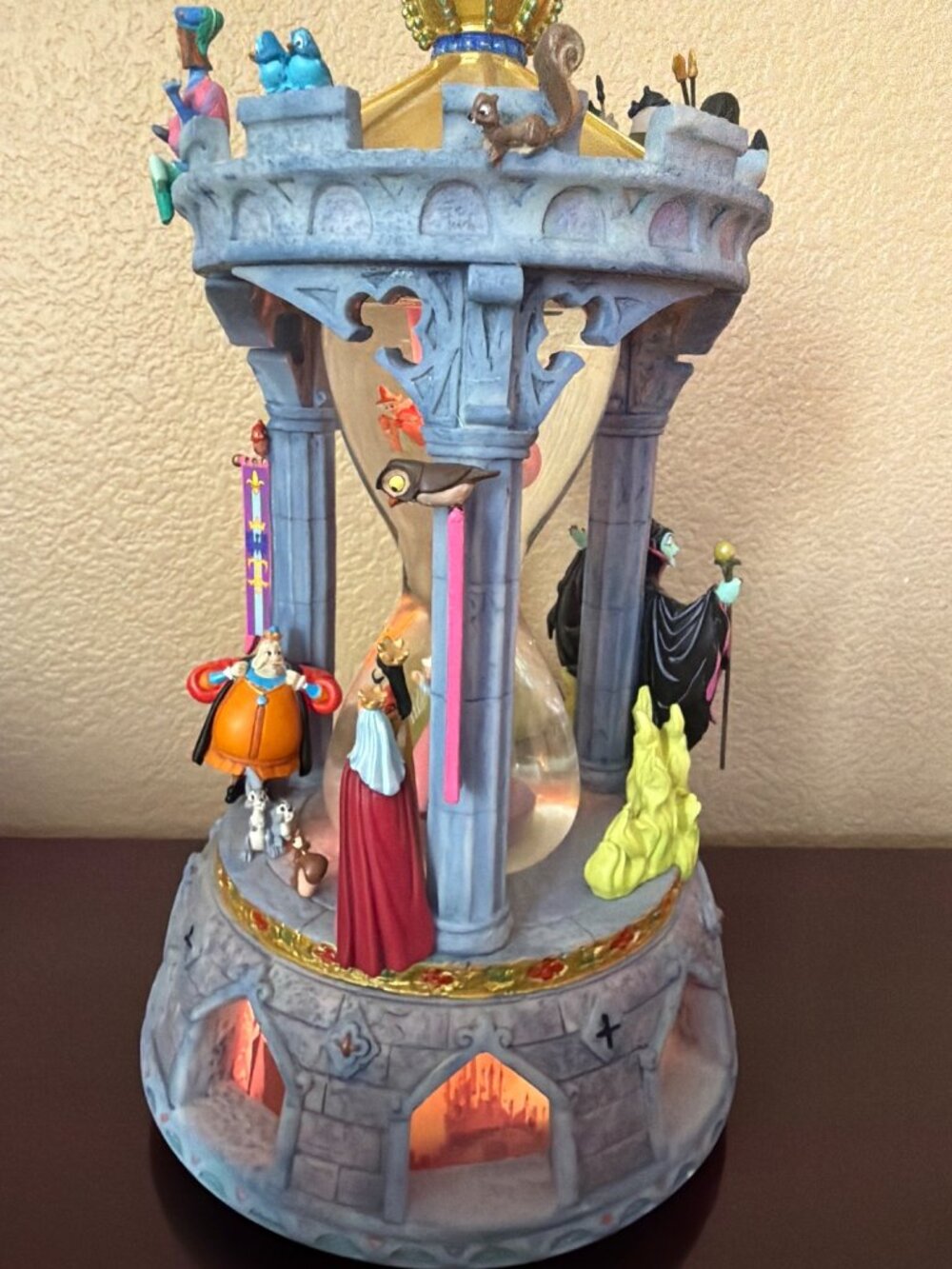 2003 Disney Catalog Sleeping Beauty Hourglass Light Up Musical Aurora Maleficent - Picture 3 of 17